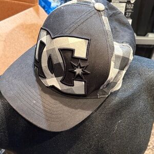 DC Kids Black and Gray Plaid Snapback Hat
